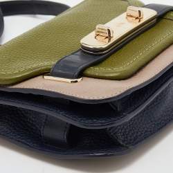 Pre Owned Coach Multicolor Leather Small Swagger Crossbody Flap Bag