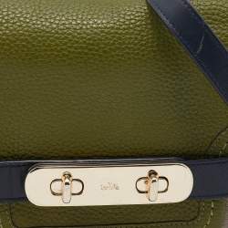 Pre Owned Coach Multicolor Leather Small Swagger Crossbody Flap Bag