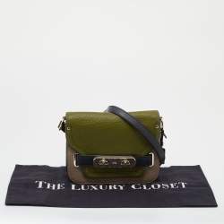 Pre Owned Coach Multicolor Leather Small Swagger Crossbody Flap Bag
