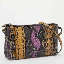 Coach Multicolor Python Embossed Leather Crosby Crossbody Bag