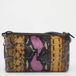 Coach Multicolor Python Embossed Leather Crosby Crossbody Bag