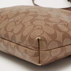 Coach Beige/Brown Signature Coated Canvas and Leather File Messenger Bag