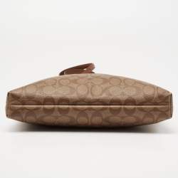 Coach Beige/Brown Signature Coated Canvas and Leather File Messenger Bag