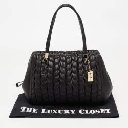 Pre Owned حقيبة ساتشل كوتش إيست / ويست ماديسون مادلين جلد سوداء ملتفة مجمعة 