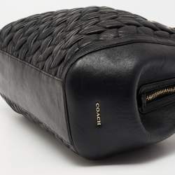 Pre Owned حقيبة ساتشل كوتش إيست / ويست ماديسون مادلين جلد سوداء ملتفة مجمعة 