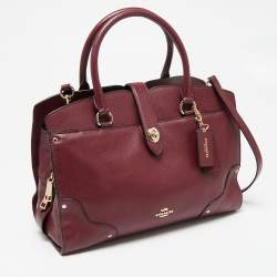 Coach Burgundy Leather Mercer 30 Satchel