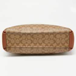 Pre Owned Coach Beige/Tan Coated Canvas and Leather Christie Carryall Shoulder Bag