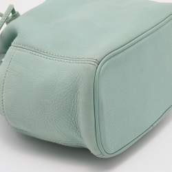 Coach Blue Pebbled Leather Drawstring Bucket Bag