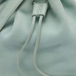 Coach Blue Pebbled Leather Drawstring Bucket Bag