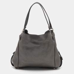 Pre Owned Coach Grey Leather Edie Shoulder Bag