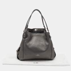 Pre Owned Coach Grey Leather Edie Shoulder Bag