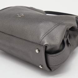 Pre Owned Coach Grey Leather Edie Shoulder Bag