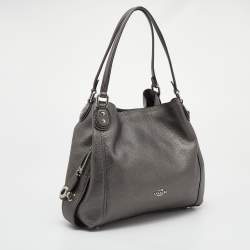 Pre Owned Coach Grey Leather Edie Shoulder Bag