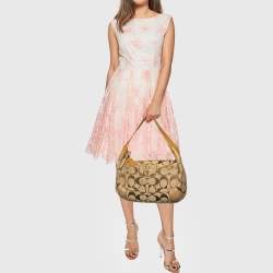 مملوكة مسبقًا Coach Beige/Brown Signature Canvas And Leather Hobo