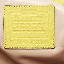 Pre Owned Coach Lime Green/Beige Canvas and Leather Avery Hobo