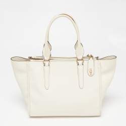 Pre Owned Coach Off White Leather Crosby Tote