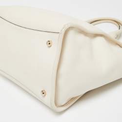 Pre Owned Coach Off White Leather Crosby Tote
