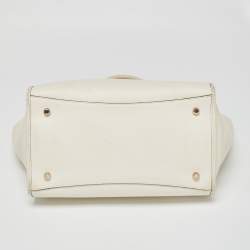 Pre Owned Coach Off White Leather Crosby Tote