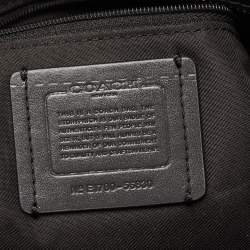 Pre Owned Coach Black Leather Turnlock Chain Tote