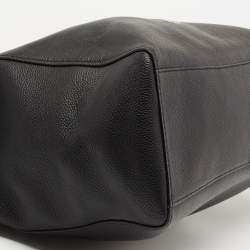 Pre Owned Coach Black Leather Turnlock Chain Tote