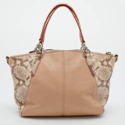 Coach Multicolor Python Embossed and Leather Small Kelsey Satchel