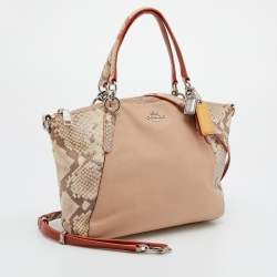 Coach Multicolor Python Embossed and Leather Small Kelsey Satchel