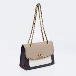 Pre Owned Coach Multicolor Scallop Studded Leather Parker Shoulder Bag