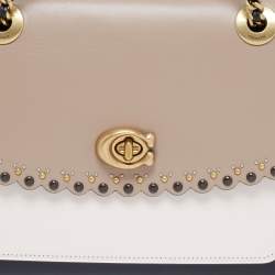 Pre Owned Coach Multicolor Scallop Studded Leather Parker Shoulder Bag
