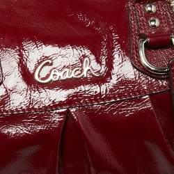 Pre Owned Coach Maroon Patent Leather Ashley Satchel