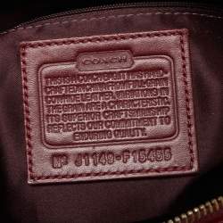 Pre Owned Coach Maroon Patent Leather Ashley Satchel