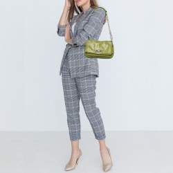 Coach Green Leather Turn-lock Flap Chain Shoulder Bag