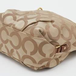 Coach Beige/Brown Signature Canvas And Leather Shoulder Bag