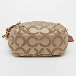 Coach Beige/Brown Signature Canvas And Leather Shoulder Bag