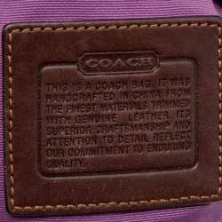 Coach Beige/Bronze Signature Canvas and Leather Baguette Bag