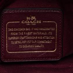 Pre Owned Coach Burgundy Quilted Leather Crosstown Crossbody Bag
