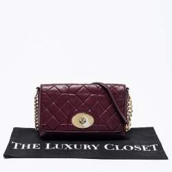 Pre Owned Coach Burgundy Quilted Leather Crosstown Crossbody Bag