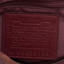 Coach Pink/Brown Signature Canvas and Suede Soho Hobo