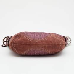 Coach Pink/Brown Signature Canvas and Suede Soho Hobo