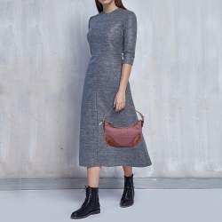 Coach Pink/Brown Signature Canvas and Suede Soho Hobo