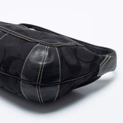 Pre Owned Coach Black Signature Canvas and Leather Ergo Hobo