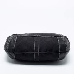 Pre Owned Coach Black Signature Canvas and Leather Ergo Hobo