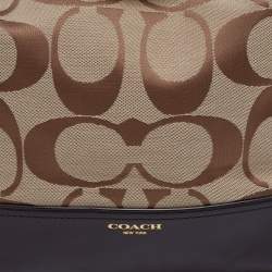 Coach Beige/Dark Brown Signature Canvas And Leather Legacy Hobo