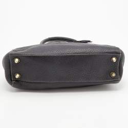 Pre Owned Coach Black Grained Leather Hampton Tote