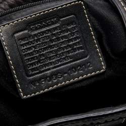 Pre Owned Coach Black Grained Leather Hampton Tote