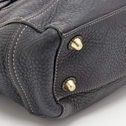 Pre Owned Coach Black Grained Leather Hampton Tote