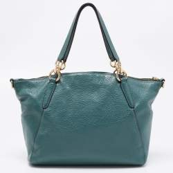 Pre Owned حقيبة ساتشل كوتش كيلسي جلد أخضر صغيرة