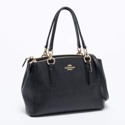 Pre Owned Coach Black Leather Mini Christie Carryall Satchel