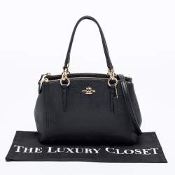 Pre Owned Coach Black Leather Mini Christie Carryall Satchel
