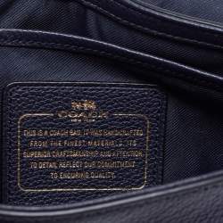 Pre Owned حقيبة كتف كوتش كروستاون جلد أزرق كحلي