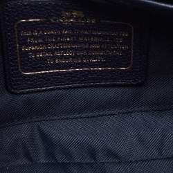 Pre Owned حقيبة كتف كوتش كروستاون جلد أزرق كحلي